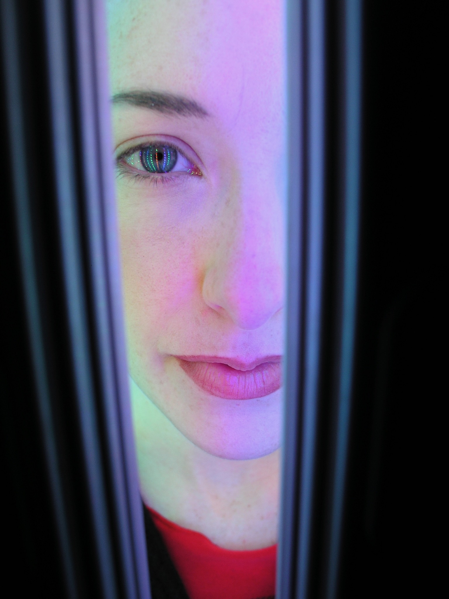 Side view of the Strange Attractor LED cylinder